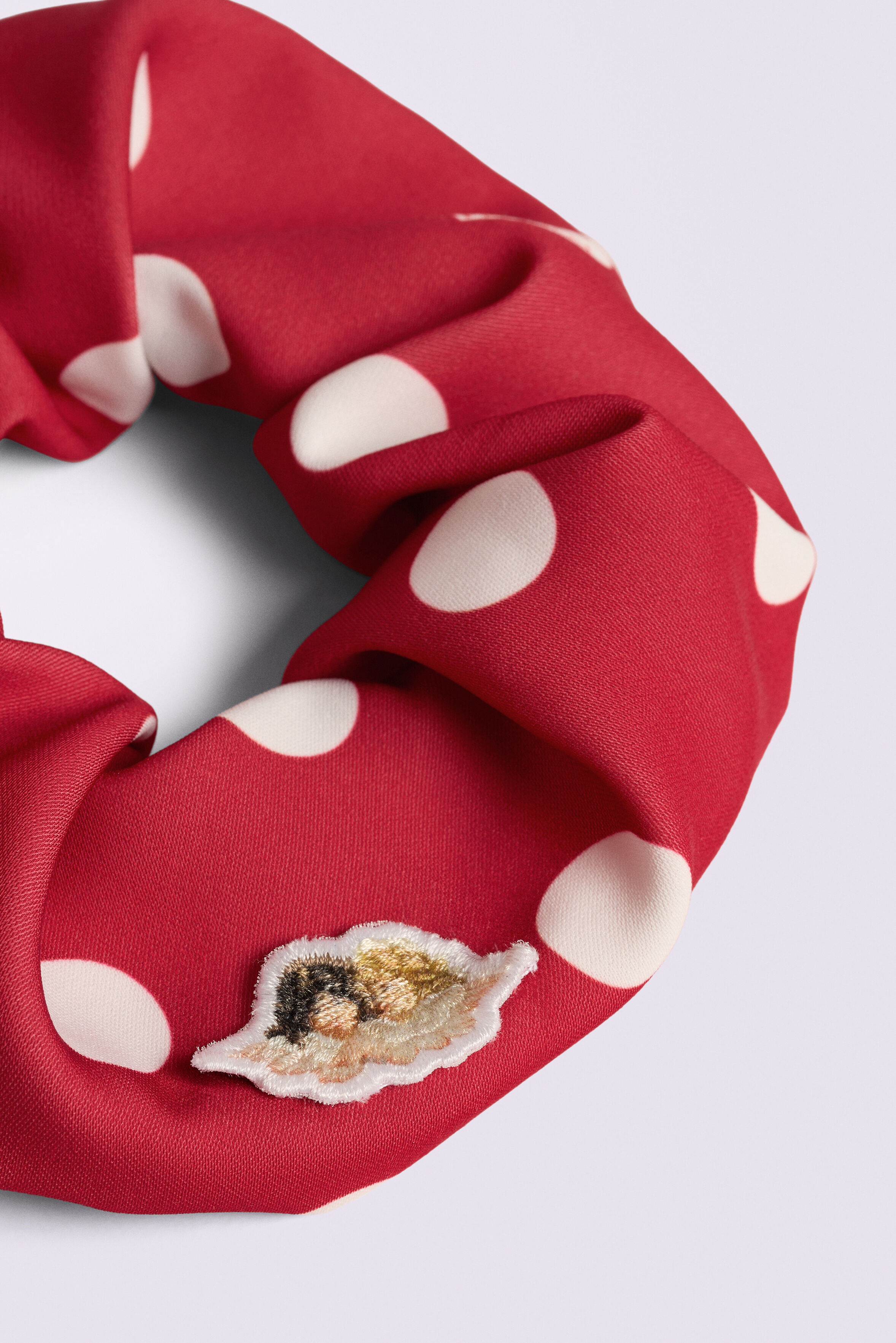 Polka Dot Angels Patch Scrunchie